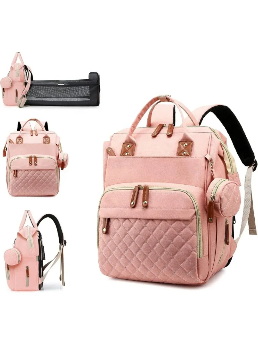 Stylish Waterproof 3-in-1 Diaper Bag Backpack with Changing Pad, Large Travel